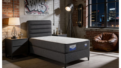 1-Persoons Boxspring Hybrid Antraciet 90x200